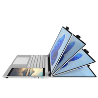 Ordinateur portable en aluminium à double écran de 15,6 pouces, écran tactile de 7 pouces, panneau IPS 65 Hz, Intel N100, Windows 11, 16 Go de RAM, anglais