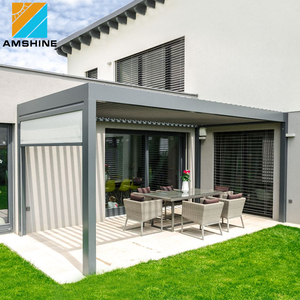 <span class=keywords><strong>Pergola</strong></span> électrique d'extérieur à <span class=keywords><strong>toit</strong></span> en Aluminium avec porte coulissante en verre - Product Image 5
