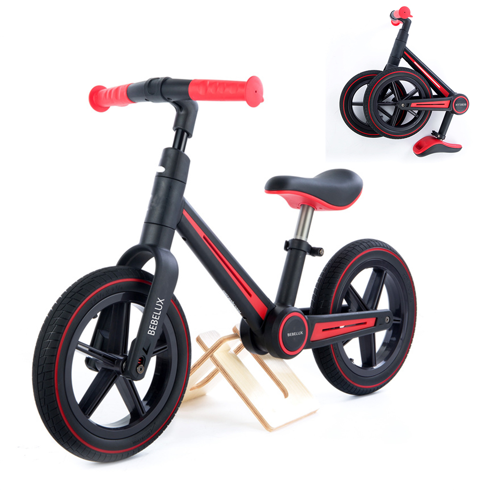 BEBELUX Foldable 12 Inch Kid Children's Balance Bike Aluminium Alloy Frame Baby Balance Bike Push Kids Balance Bike for Children