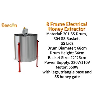 Nouvel extracteur de miel électrique Beecon EXE-12B 12 cadres en acier inoxydable 201/304 avec pieds et robinet de miel 550W Garantie 1 an - Product Image 5
