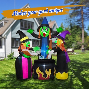 Vendita diretta in fabbrica decorazione stagionale di Halloween gonfiabile tre <span class=keywords><strong>streghe</strong></span> con giardino a LED/prato/festa/evento al coperto all'aperto - Product Image 2