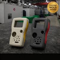 Ensemble de boîtiers pour appareils électroniques portables bicolores, moulés par injection, blanc cassé avec garniture jaune, accents noir et rouge, fourniture directe usine sur mesure
