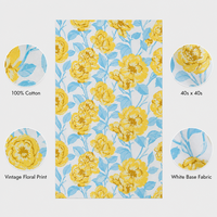 Tissu imprimé floral 100% coton 40s X 40s, tissu vintage à fleurs pour robe, couture de vêtements pour femmes
