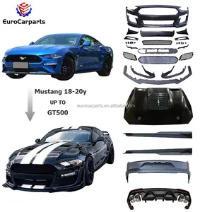 Mustang 2018-2020 yıl GT500 tarzı vücut kiti yükseltme araba tamponları kaput arka kanat araba aksesuarları oto Tuning parçaları