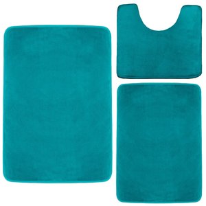 FIGOO - Prix d'usine - Ensemble de 3 tapis de bain en mousse <span class=keywords><strong>à</strong></span> mémoire de forme en polyester - Antidérapant - Absorbant - Lavable en <span class=keywords><strong>machine</strong></span> - Tapis pour hôtel - Product Image 2