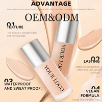 Fond de teint liquide écran solaire waterproof, fini mat, blanchissant naturel longue durée, OEM ODM, 30 ml, pour tous types de peaux foncées, fabriqué en Chine