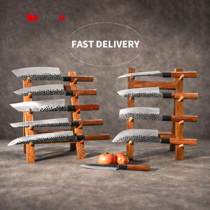 Couteaux de Chef Japonais Professionnels Logo Personnalisé Cuisine Désosser Damas Forgé Main <span class=keywords><strong>Boucherie</strong></span> Manche Bois de Rose Métal - Product Image 2