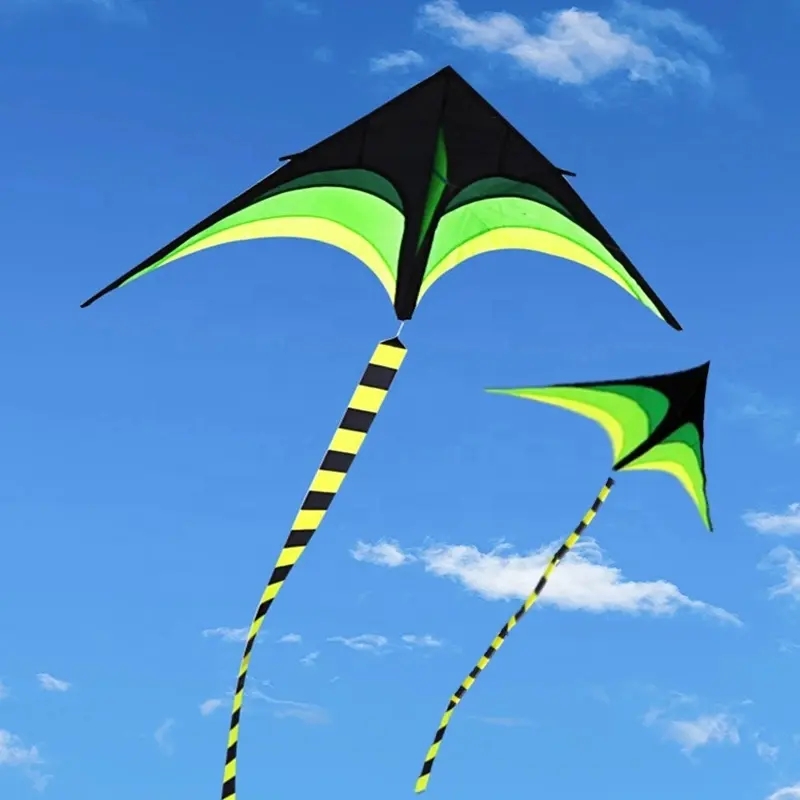 Outdoor atacado grande delta kites caudas com alça brinquedos ao ar livre para crianças pipas nylon ripstop albatroz kite fábrica