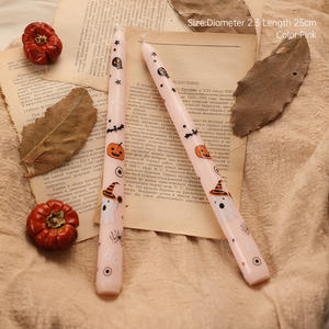 Vendita calda festa decorazione creativa regalo fantasma lungo palo stampato di Halloween paraffina senza fumo candela - Product Image 3