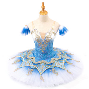 Bleu Dentelle Fleur Professionnel <span class=keywords><strong>Classique</strong></span> Ballet Tutu <span class=keywords><strong>Danse</strong></span> Scène Porter Tutu Femmes Adultes - Product Image 1