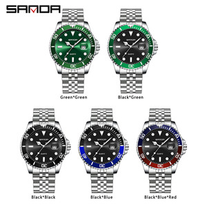 Sanda 1099 Men Trendy Fashion Quartz Wristwatch Stainless Steel Band Single <b>Date</b> Luminous Dial - Product Image 4