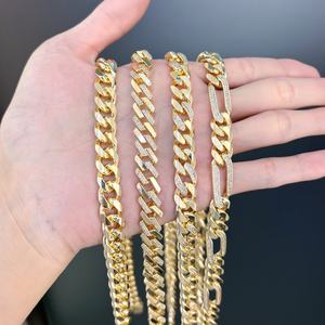 JXX Joyería Hip Hop, Cadena Cubana de Latón Chapado en Oro de 14K de 10mm, Collar de Zirconia para Hombre - Product Image 2