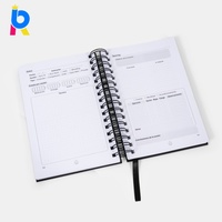 Cuaderno espiral de doble alambre ecológico personalizado de primera calidad para reuniones de negocios, fabricante de estampado en relieve, venta al por mayor