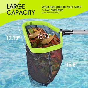 Usine populaire <span class=keywords><strong>de</strong></span> haute qualité directement 17 "filet d'écumoire <span class=keywords><strong>de</strong></span> râteau <span class=keywords><strong>de</strong></span> feuille <span class=keywords><strong>de</strong></span> piscine avec <span class=keywords><strong>sac</strong></span> profond à double couche et cadre en aluminium - Product Image 4