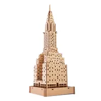 3Dウッドパズルブロック。3D木製建物パズル、教育用木製パズル