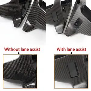 สําหรับ Audi A6 C8 A7 <span class=keywords><strong>ABT</strong></span> 4K8 <span class=keywords><strong>A8</strong></span> D5 2018 2019 2020 LHD 2pcs เปลี่ยนคาร์บอนไฟเบอร์ OX Horns ประเภทกระจกมองหลังฝาครอบเชลล์หมวก - Product Image 3