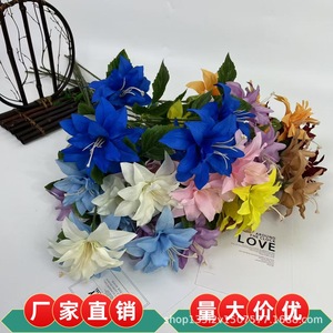Fleurs artificielles Qiye, lys en soie à 5 têtes, branche haute pour décoration de mariage, maison et jardin - Product Image 4