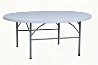 Tables pliantes empilables imperméables en résine plastique blanche de haute qualité HUNTOP, tables de terrasse, tables de salle à manger, tables portables pour hôtel