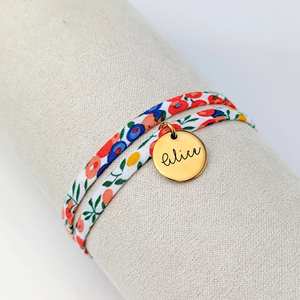 <span class=keywords><strong>Bracelet</strong></span> médaillon Liberty personnalisé bijoux prénom personnalisable <span class=keywords><strong>bracelet</strong></span> gravé personnalisé - Product Image 4