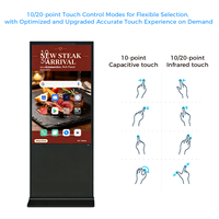 Affichage numérique sur pied de 32 pouces et écran tactile LCD avec système de gestion CMS, lecture 24h/24 et 7j/7 par téléphone, PC, USB