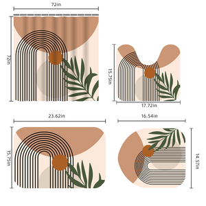 #   Nuevo Juego de Cortina de Ducha Personalizada con Estampado y Alfombra de <span class=keywords><strong>Baño</strong></span> de Poliéster, Juego de 4 Piezas para <span class=keywords><strong>Baño</strong></span> - Product Image 2