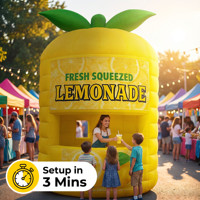 Tente de vente gonflable personnalisée à montage rapide en 3 minutes, tente de vente de limonade gonflable commerciale imperméable pour la publicité événementielle