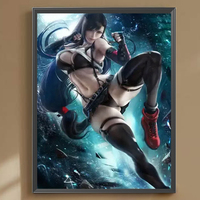 Boxer féminin sexy fait à la main 40*50cm, kit de peinture diamantée ronde complète, acrylique 5D de haute qualité, décor moderne, 1 pièce