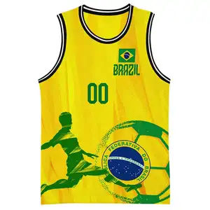 Brasil fútbol Baloncesto niños Jersey personalizado equipo número camisetas para niños niñas deportes usable juego día traje