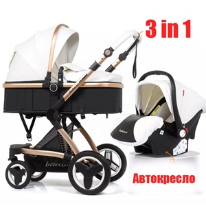 Cochecito de Bebé con Cesta Elevada, Plegable, 3 en 1, de Cuero, con Posición para Sentarse y Acostarse - Product Image 6