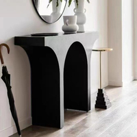 Table console en bois massif blanc ou noir de style européen moderne INNOVA pour salon, hôtel et appartement