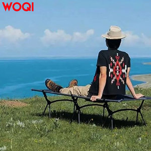 เตียงนอนแคมป์ปิ้งสำหรับผู้ใหญ่ Woqi รุ่น Ultralight รับน้ำหนักได้ 150 กก. ทำจากอลูมิเนียม พับได้ รูปทรงสี่เหลี่ยมผืนผ้า เหมาะสำหรับการเดินป่า แบกเป้ และกิจกรรมกลางแจ้ง - Product Image 5