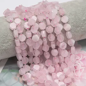 High Quality Flat Crystal Beads Healing Hexagon Shape Slice Loose Bead Natural Stone Pendants Gemstone Charms for Jewelry Making