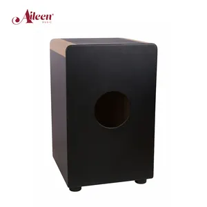 Best Price Steel String Wooden Hand Drum Cajon with Maple Curly Tapping(CJ-L093)