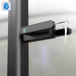 Serrure de porte en verre intelligente Ttlock avec empreinte digitale, carte-clé et déverrouillage par application, pour porte coulissante sans cadre, système de contrôle d'accès - Product Image 4