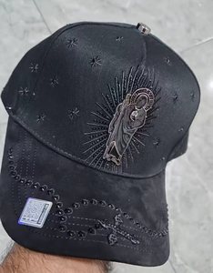 Cappellino da Baseball Sportivo di Lusso Best Seller con Ricamo Completo a Croce Corona Cristo San Giuda Taddeo per Design in Tessuto Scamosciato e Metallo - Product Image 2