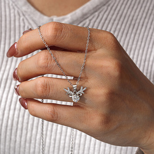 9 Trung Quốc bán buôn 925 bạc trang sức Set 0.5ct moissanite Mặt Dây Chuyền Vòng cổ bông tai cho Womens giáng sinh hiện tại bên cạnh bạn - Product Image 6