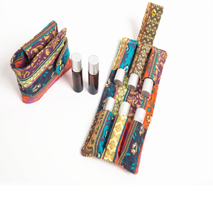 Bolsa de almacenamiento de aceite esencial de lona con estampado floral, bolso de transporte portátil de 6 botellas con rodillo de 10ml - Product Image 5