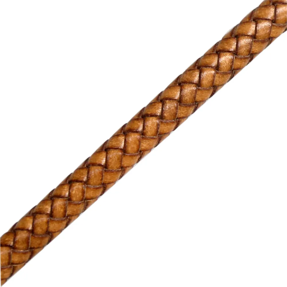 Xuqian cordão de couro trançado redondo, 8mm, para fazer pulseira, joias