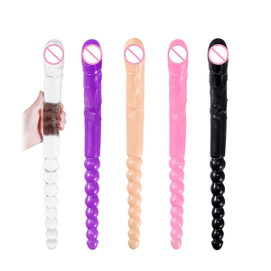 Flexible weiche Gelee-Vagina Analfrauen Homosexuelle Lesben doppelfester <span class=keywords><strong>Dong</strong></span>-Penis künstliches Sexspielzeug U-Form-Dildo - Product Image 1