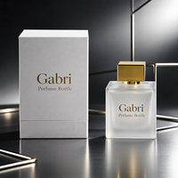Flacon de parfum vide 50 ml 100 ml, flacons de parfum carrés 30 ml avec boîte, étiquette privée OEM, flacon de parfum en verre givré de luxe