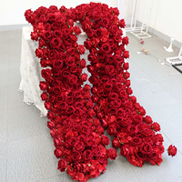 Arrangement de fleurs artificielles roses rouges pour cérémonie de mariage, événement, centre de table floral, décoration de scène