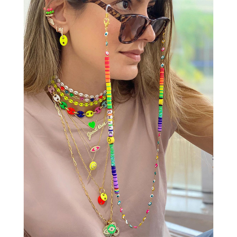 Gold plated Glasses Chain Colorful Glasses
