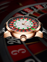 Montres mécaniques PINDU 6628 Design NH35A pour hommes, bouton poussoir, jeu de roulette russe, miroir saphir, cadran diamanté, montre pour hommes