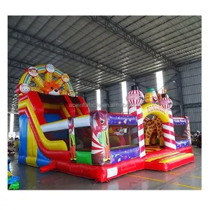 Commerciale gonfiabile buttafuori casa di rimbalzo combo scivolo circo carnevale pagliaccio gonfiabile castello di salto gonfiabile parco giochi