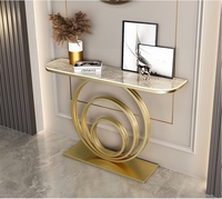 Table Console Semi-Circulaire en Pierre Frittée, Style Italien Simple, Moderne et de Luxe, Meuble d'Appoint ou de Couloir, Style Chinois Nouveau, Fabriquée en Orme