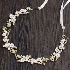 Silver Elegant Women's <strong>Bridal</strong> <strong>Hair</strong> <strong>Bands</strong> with Flower Crystal and Pearl Modern Birthday Prom Wedding Accessories - Product Image 4