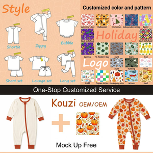 Pigiama Intero per Bambini in Bambù 230GSM, Stile Occidentale, Personalizzabile, per Halloween, Scatola Misteriosa, con Cerniera, Abbigliamento Neonato - Product Image 2