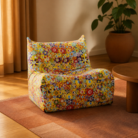 Canapé lounge en tissu sans accoudoirs, gain de place, chaise de style Togo garnie d'éponge, design compact pour petit appartement ou salon