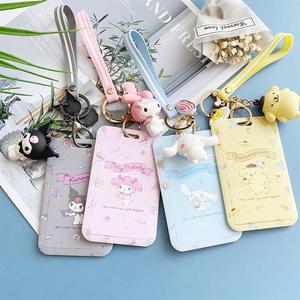 พวงกุญแจ Kawaii llaveors พวงกุญแจ My Melody การ์ด ID ผู้ถืออนิเมะ Kuromi Cinnamoroll PomPom Purin - Product Image 1