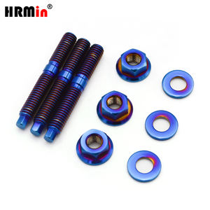 Kit de goujons de collecteur d'échappement en titane bleu HRMin M6, écrou hexagonal, rondelle, haute performance, voiture, automobile, moto, véhicule, neuf - Product Image 6